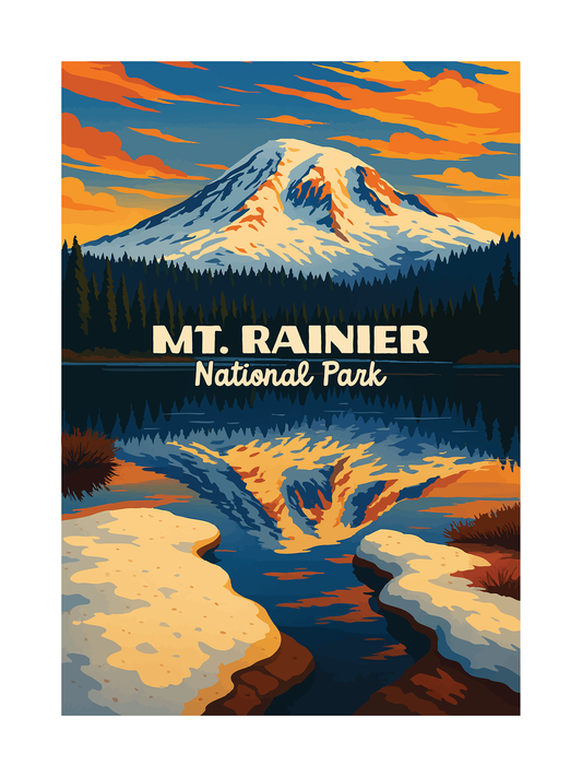 Mt Rainier National Park Poster #2